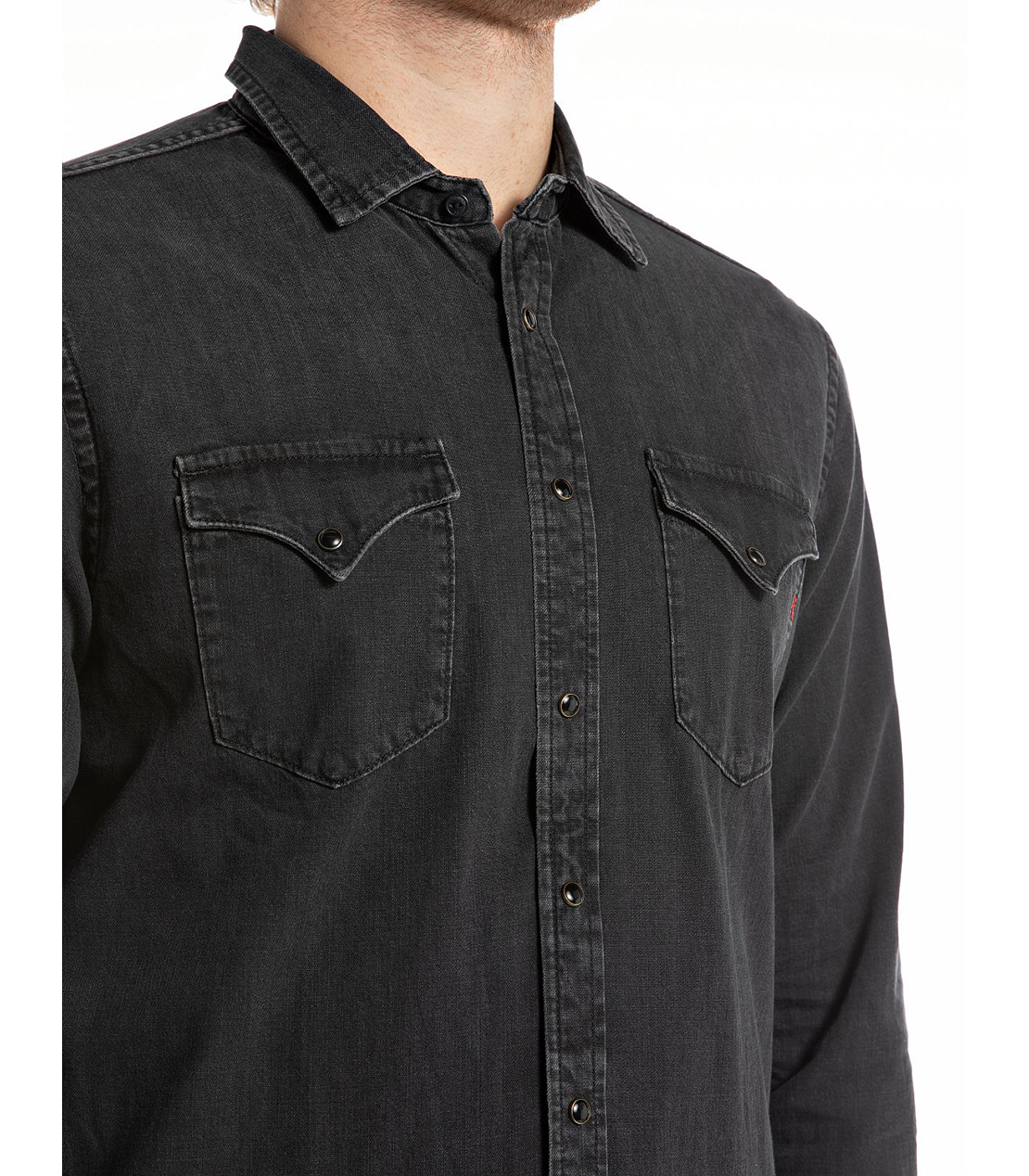 ブラックデニム ウエスタンシャツ 詳細画像 ブラック 3